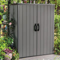 Keter Premier Tall 4.6x5.6 ft. Vertical Resin Outdoor Storage Shed for Patio Furniture and Tools